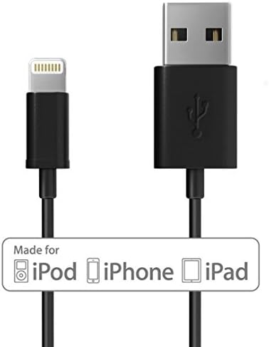 Volts© 3.3ft / 1m [Certified] Black PVC Tangle-Free 8-pin Lightning to USB Cable for iPhone 5 / 5s / 5c / 6 / 6plus, iPad Air Air2 mini mini2, iPad 4th gen, iPod touch 5th gen, and iPod nano 7th gen, MacBook / Air / Pro / Retina display. Rapid sync & charge Apple devices via car charger, wall charger, Computer USB port, mobile accessories, power bank and external battery pack. Fits Most iPhone Case cutouts. [Hassle-Free 18 month Warranty] (3.3ft / 1m Black)