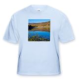 Bush In Focus with Water Behind and Birds Flying Out of Focus with Brilliant Blues and Green in Utah - Light Blue Infant Lap-Shoulder Tee (18M)