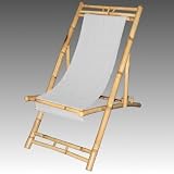 Bambus Liegestuhl BEIGE Strandliege