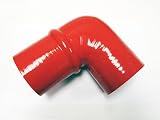 OBX Reinforced Silicone 90° Humped Elbow Coupler - Red 2.50" Diameter