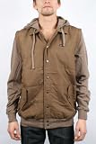 RVCA - Mens Puffer Fleece Zip-Up Hoodie In Husky