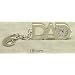 Silver DAD Keyring Keychain Miniature Novelty Clock