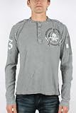Affliction - Mens Watermark Long Sleeve 5-Btn Henley In Silver Lava Wash