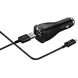 Samsung OEM Adaptive Fast USB Car Charger Power Adapter w/ Micro USB Cable and Quick Charge Technology Black