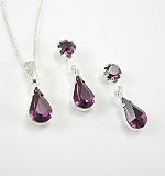 Image of Amethyst Crystal Tear Tiffany Jewellery Set