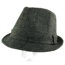 New Wool Textured Quad Stingy Fedora Trilby Hat Charcoal Large Extra Large