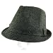 New Wool Textured Quad Stingy Fedora Trilby Hat Charcoal Large Extra Large