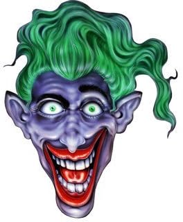 30" smiling joker face green hair removable reusable peel and stick wall decal for any smooth surface indoor use..