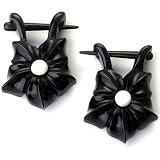 Pair of Black Water Buffalo Horn with Bone Stirrups - BY48: 10g