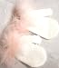 Imported One Size White Magic Mitten Trimmed with Pink Marabou for Infants Ages 0-2 Years