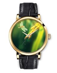 SPRAWL Aanalog Fashion Series Gold Ladies Watches of Genuine Black Leather Strap,Unique Wrist Watch for Women Girls Designed with Dragonfly and wheat