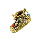 14K Gold Vintage Baby Shoe Charm, three-dimensional