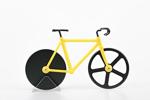 CM-kitchenTM Pizza Wheel-Bicycle Pizza Cutter with Two Cutting Wheels Yellow Creative Kitchen Tools