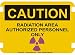 10 x 14 Photo Realistic Caution Signs- Radiation Area