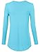 Laksmi Women's Ruched Casual T Shirt Top, Long Sleeve Scoop Neck