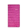 2012 Pocket Agenda Datebook, Genuine Crocodile Embossed Leather, 6" , Pink