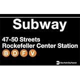 Rockefeller Center Station Metal Subway Sign
