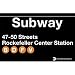 Rockefeller Center Station Metal Subway Sign