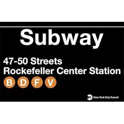 Rockefeller Center Station Metal Subway Sign