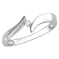 Women 10K Yellow Gold Ring - White
