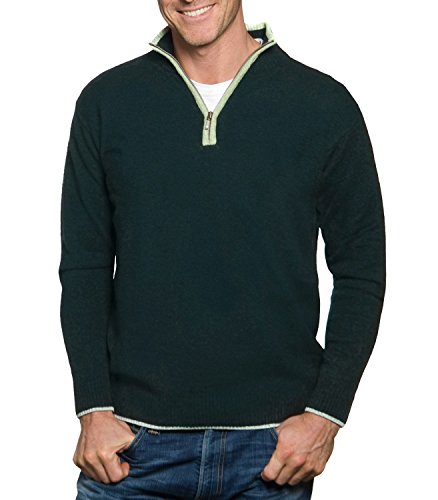 Wool Overs Men's Lambswool Glen Loch Zip Sweater