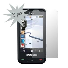 Durable Clear Reusable LCD Screen Protector - 3 Pcs for AT&T Samsung Eternity A867 Cell Phone