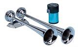AFI 10106 Heavy Duty Marine Dual Trumpet Deck Air Horn (12-Volt, Chrome)