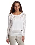 Minnie Rose Women's Boxy Crochet Pullover Sweater