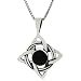 Sterling Silver Celtic Knot with Round Black Onyx Center Necklace