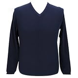 Helmut Lang HL UR 803 CS Navy Blue Silk/Cashmere Men's V-Neck Sweater