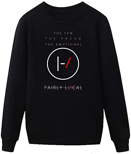 HADK Men's Twenty One Pilots Fan Logo American Musical Duo Fleece Crewneck Sweatshirt black M