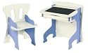 KIDS Room Furniture: Children's Kids Boys Solid Cool Blue Wooden Desk & Chair Set
