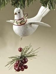 Better Homes & Gardens Woodland Peace Dove With Holly Christmas Ornament
