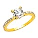 Cheap 14K Yellow Gold Round Solitaire CZ Cubic Zirconia Wedding Engagement Ring Band – size 4.5 On Sale