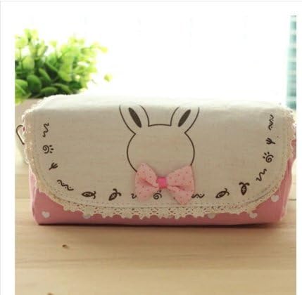Creative Cute Bowknot Large Capacity Canvas Pencil Box Stationery Supplies Pencil Case