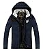 Coofandy Men's Winter Thicken Warm Long Jacket Down Coat with Faux Fur Collar