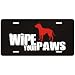 New  American Pit Bull Terrier / Wipe Your Paws  License Plate Dog