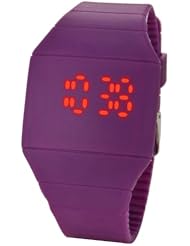 Unisex Touch Digital Red Led Silicone Sports Wrist Watch Watch Purple