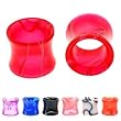 UV Swirling Marble Hollow Saddles - 4g - Red - Sold as a Pair
