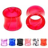 UV Swirling Marble Hollow Saddles - 10g - Red - Sold as a Pair