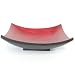 Handmade Red and Black Decorative Mango Wood Platter / Tray With Elegant Curves