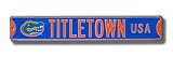 FLORIDA GATORS TITLETOWN USA w/Gatorhead logo AUTHENTIC METAL STREET SIGN (6 X 36)