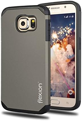 Galaxy S6 Case, Flexion **Dual Guard** [Fusion Series] Hybrid Shock-Dispersion Technology [Scratch Resistant] Everything Resistant Case for Drop and Impact Protection - Stylish ECO-Friendly Packaging - Ultra Rugged Case for Samsung Galaxy S6 (Non-Edge)