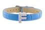 Diamond Clip On Initial letter "F" with Blue Leather Bracelet