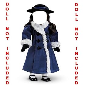 American Girl Samanthas Blue Velvet Holiday Coat, Hat and mittens for 18 Dolls by Samantha Parkington