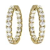 18k Yellow Gold 4.5ct Diamond Hoop Earrings