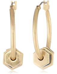 Kenneth Cole New York "Modern Status" Geometric Bead Hoop Earrings