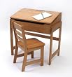 Child's Slanted Top Desk & Chair Pecan