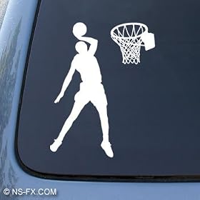 BASKETBALL - Hoops Sport - Car, Truck, Notebook, Vinyl Decal Sticker #1207 | Vinyl Color: White