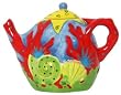 Ceramic Pottery Marine Life Reef Teapot 6.5"H